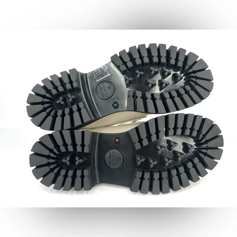 Gucci Jeanne GG Logo Chain Cordovan Lux Moc Toe Platform Loafers Size EU 40 - Picture 8 of 13